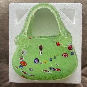 •BLOCK CRYSTAL• Madison Glass Purse >> mouth blown, hand polished, hand cut